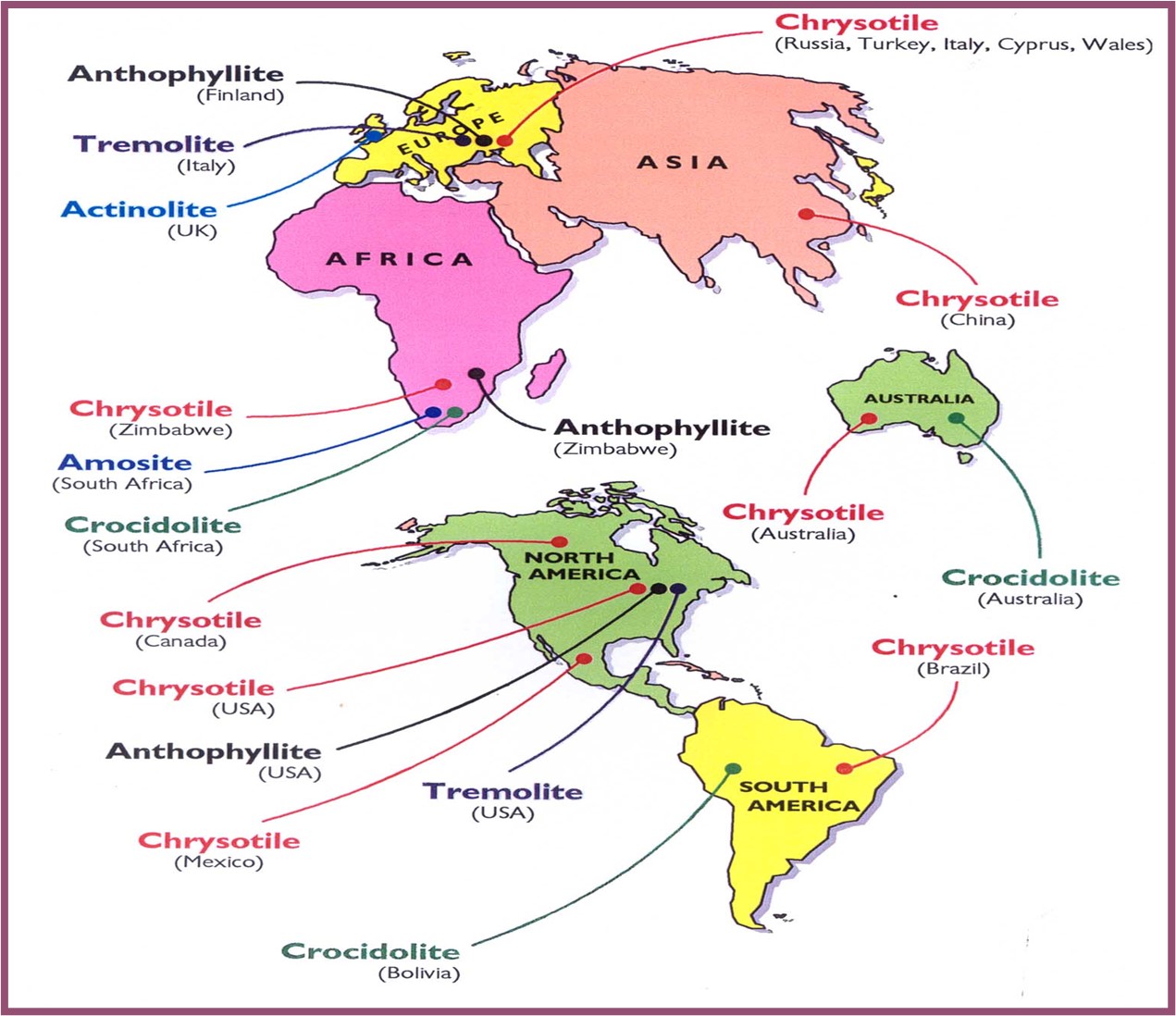 A Map of Where Asbestos Can Be Found